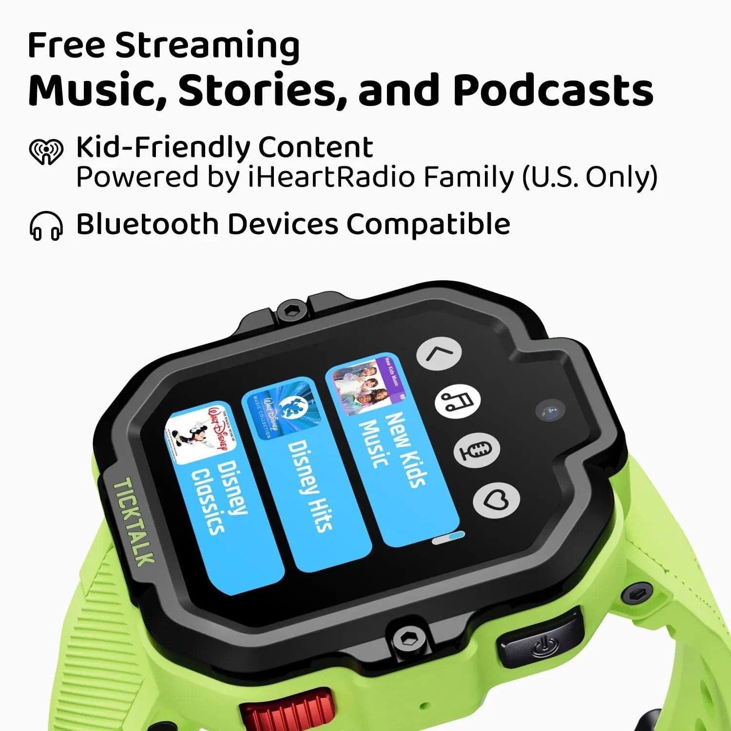 TickTalk 5 in Green Free Streaming Music – Kid-Friendly Content Powered by iHeartRadio Family #green