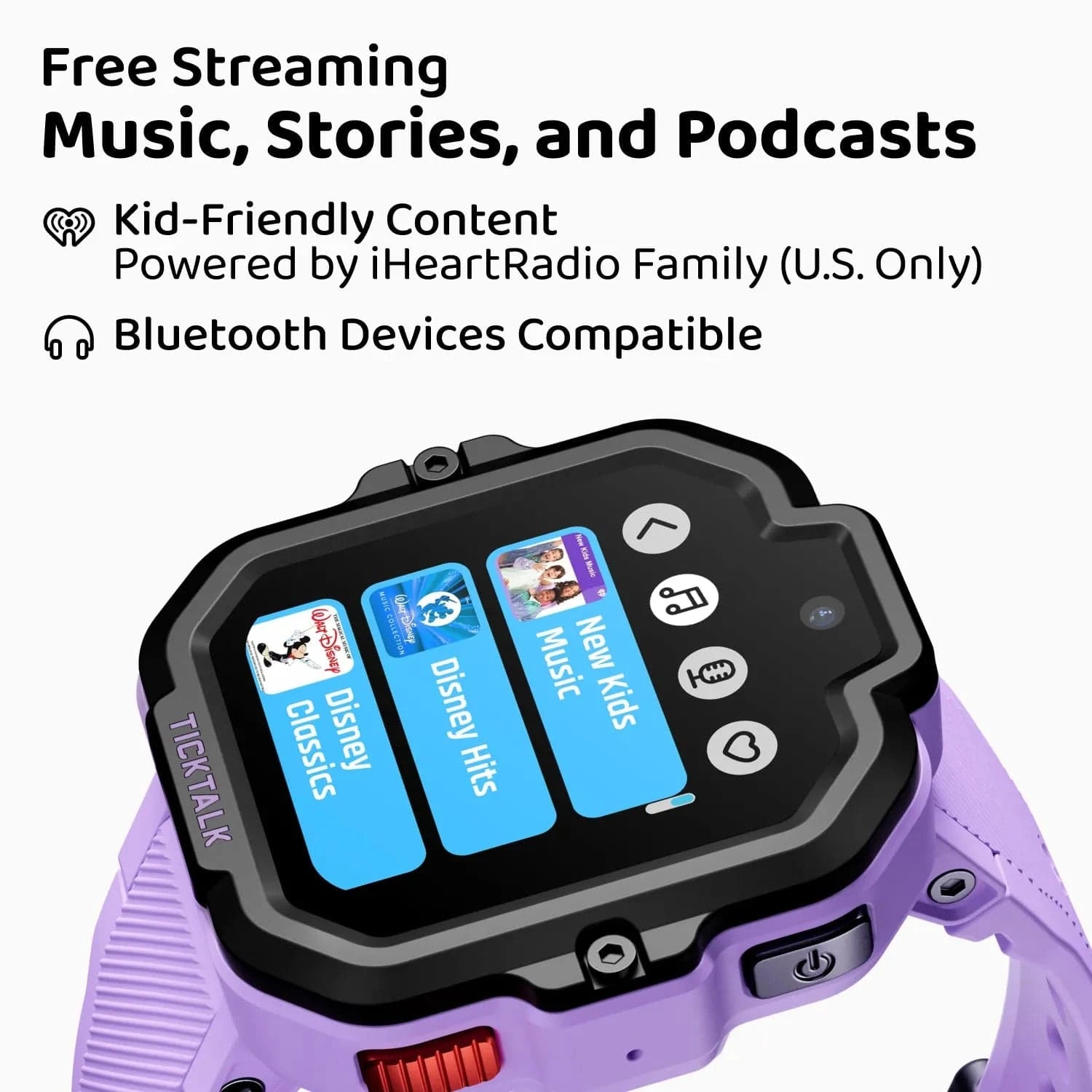 TickTalk 5 in Purple Free Streaming Music – Kid-Friendly Content Powered by iHeartRadio Family #purple