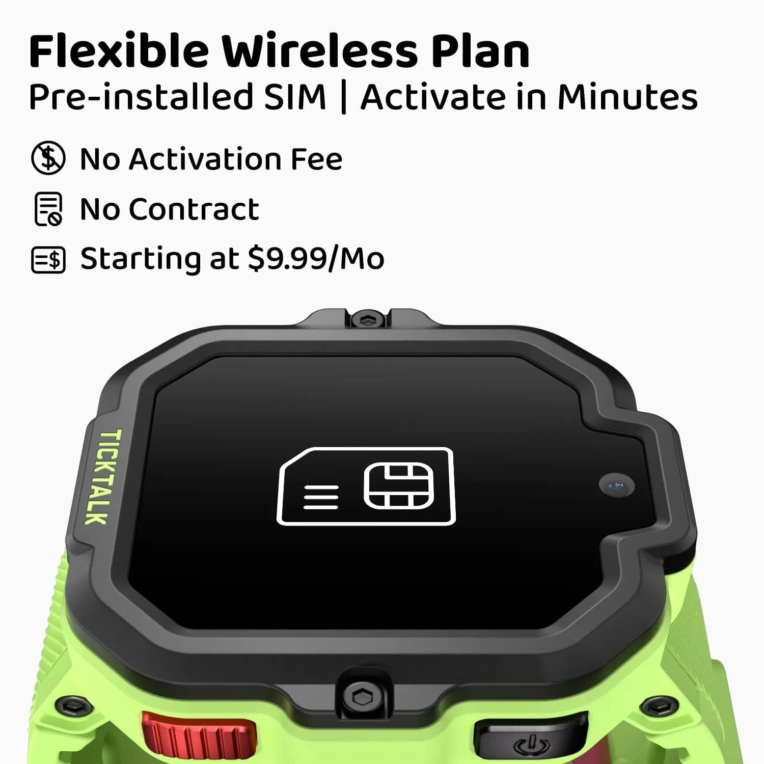 TickTalk 5 Smartwatch with Pre-Installed SIM – Flexible Wireless Plan, No Contract, AT&T, T-Mobile Network #green