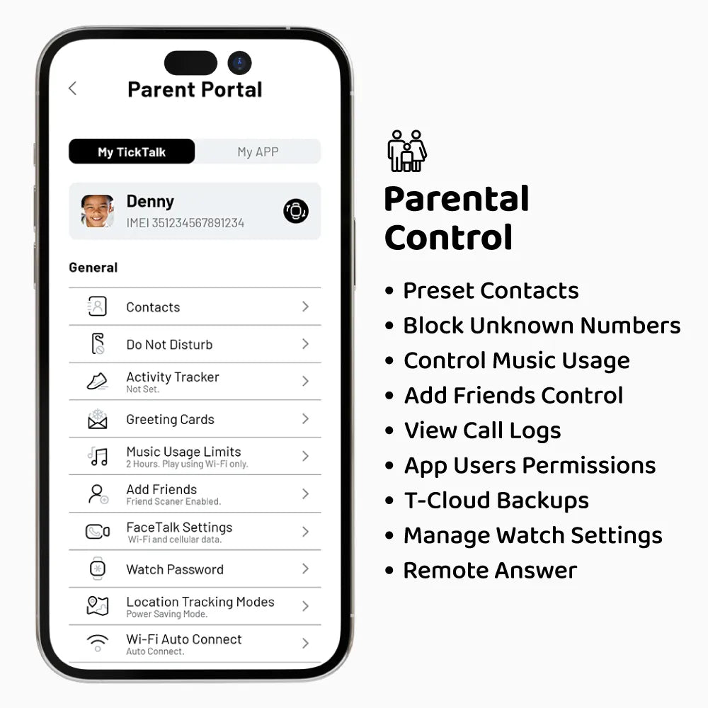 TickTalk 5 Parental Control App – Manage Contacts, Location, & Settings Remotely #blue