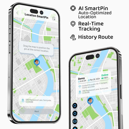 TickTalk 5 GPS Smartwatch – Real-Time Tracking & Location History via Smartphone App #green