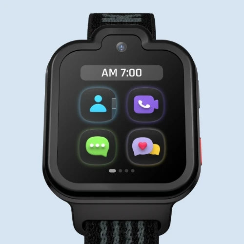 Black TickTalk 6 kids smartwatch with a vivid 1.6-inch AMOLED display.