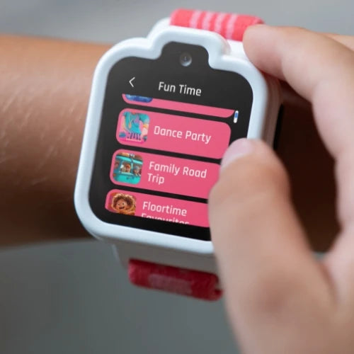 TickTalk 6 kids smartwatch with TickTalk Radio age-curated music and wellness stations.