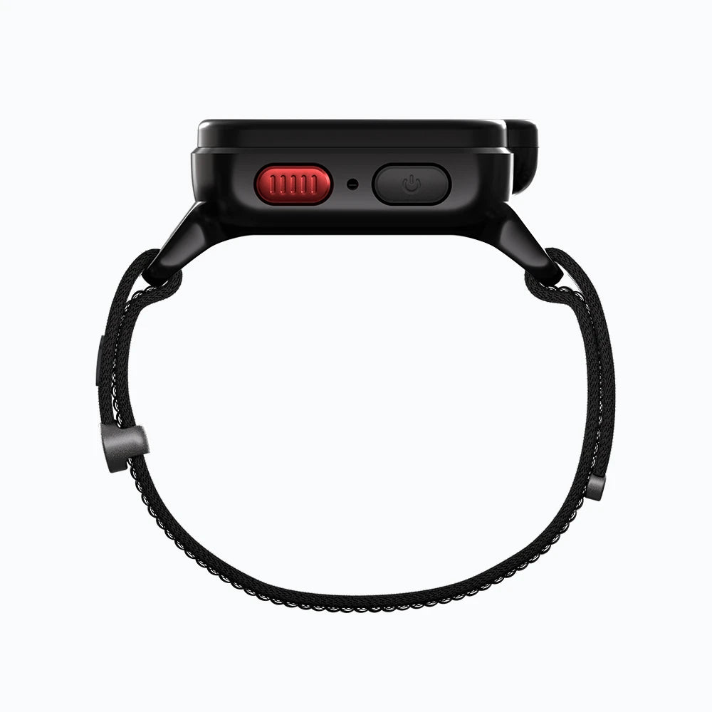 Orbit Black TickTalk 6 kids smartwatch, side view.